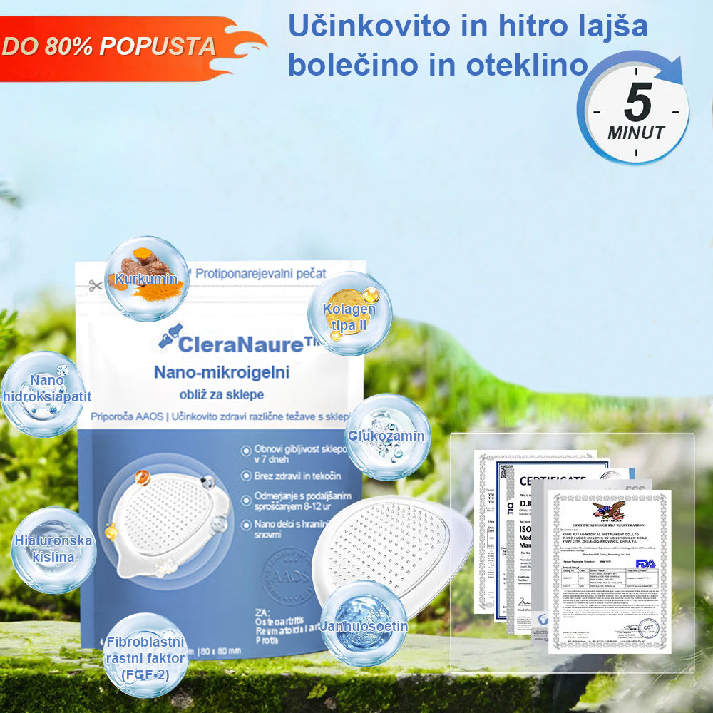 CleraNaure® Nano-mikroiglični obliž za sklepe