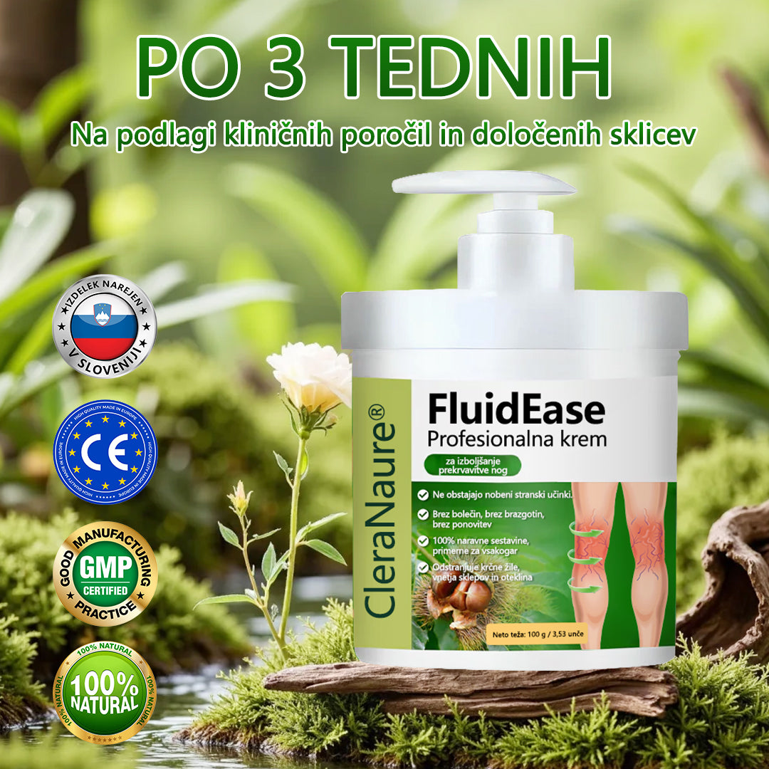 🌿 Poslovite se od otečenih, bolečih nog – CleraNaure® FluidEase Profesionalna krema za izboljšanje prekrvavitve nog prinaša pravo olajšanje! ✨🦵