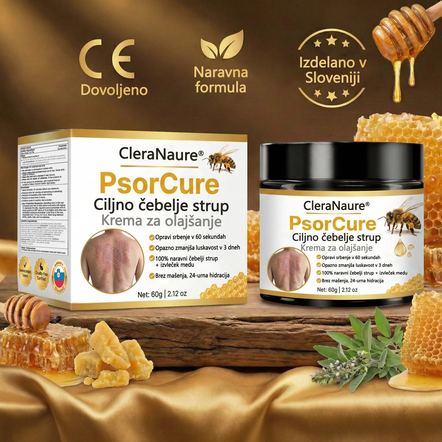 CleraNature® PsorCure Ciljno lajšanje z voskom čebel