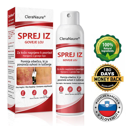 CleraNaure® Beef Tallow Spray za Srbečo in Luščečo Kožo Pri Psoriazi