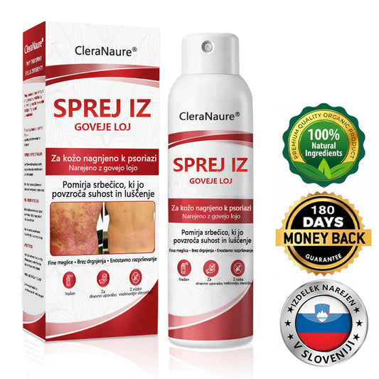 CleraNaure® Beef Tallow Spray za Srbečo in Luščečo Kožo Pri Psoriazi