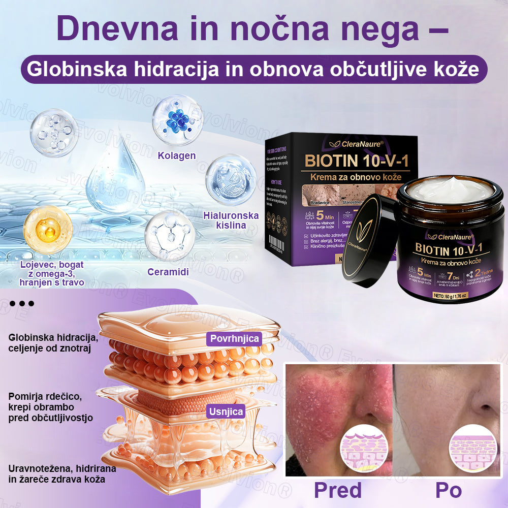 CleraNaure® Biotin 10-v-1 krema za obnovo kože
