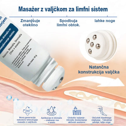 ClevaNature® Valjček z limfno kremo za lajšanje oteklin in spodbujanje limfne drenaže