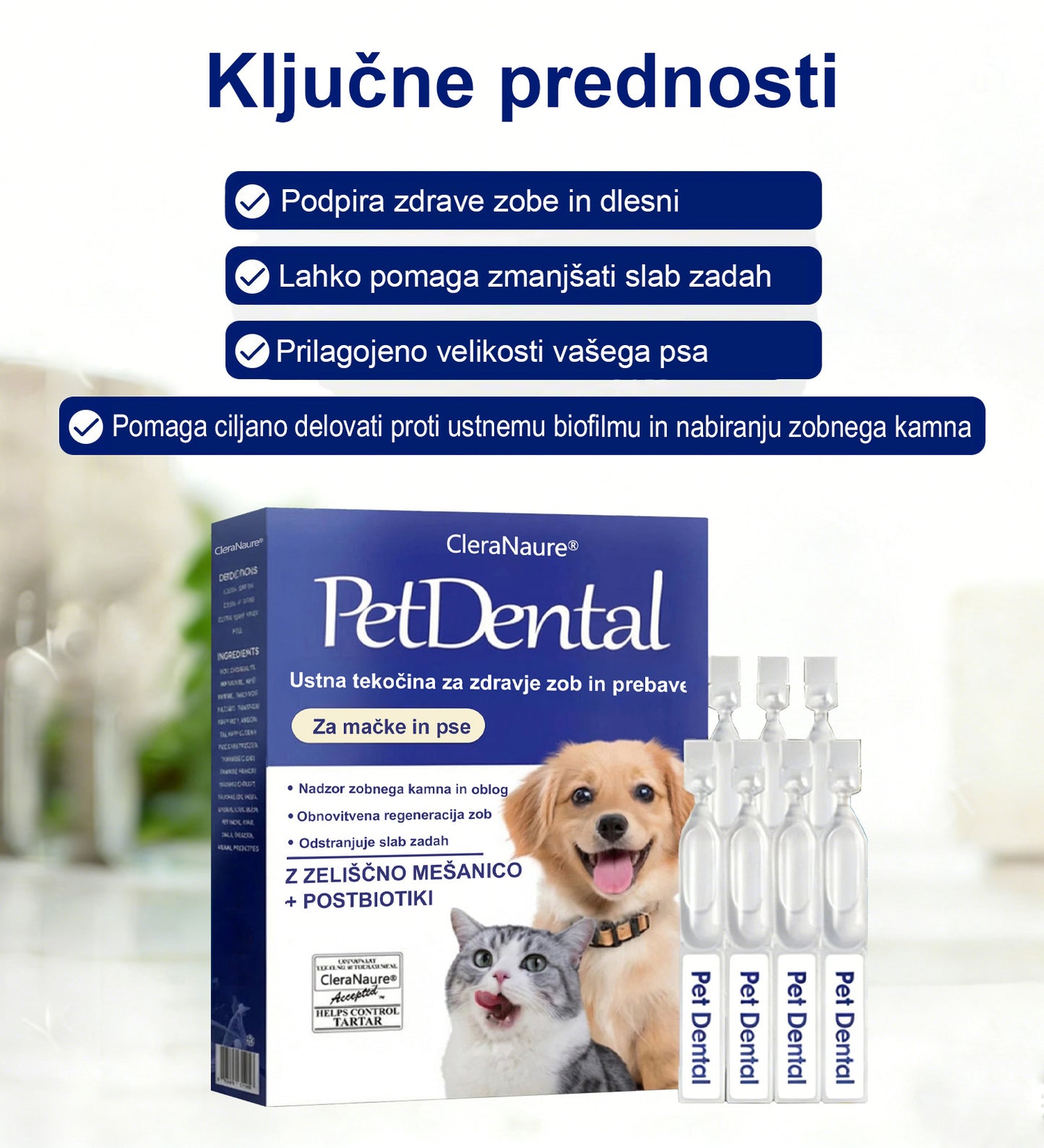 [Uradna trgovina] CleraNaure® Ustna tekočina za nego zob in zdravje prebave hišnih ljubljenčkov – Osveži dah, odstranjuje zobni kamen, podpira regeneracijo dlesni in stabilizira zobe (za mačke in pse) – Prihranite 80% že danes!