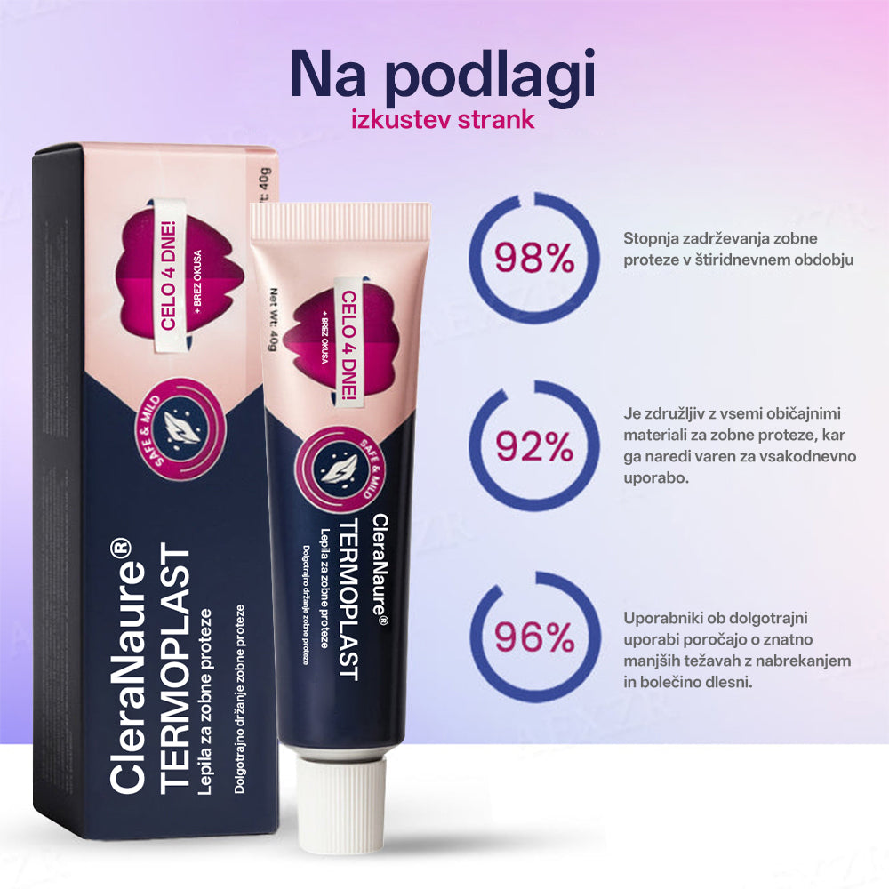 CleraNature® Termoplastično lepilo za zobne proteze