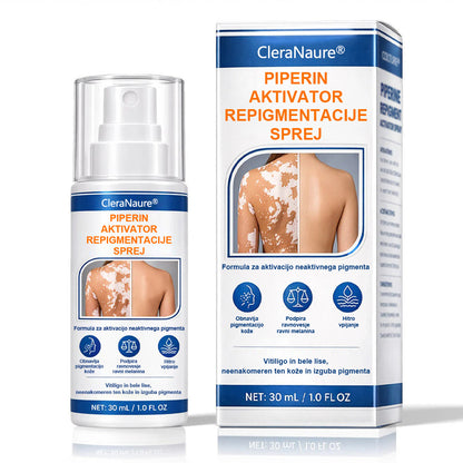 CleraNaure® Piperine Repigment Aktivator Sprej, ki aktivira neaktivne pigmentne celice in povrne naravno barvo kože.