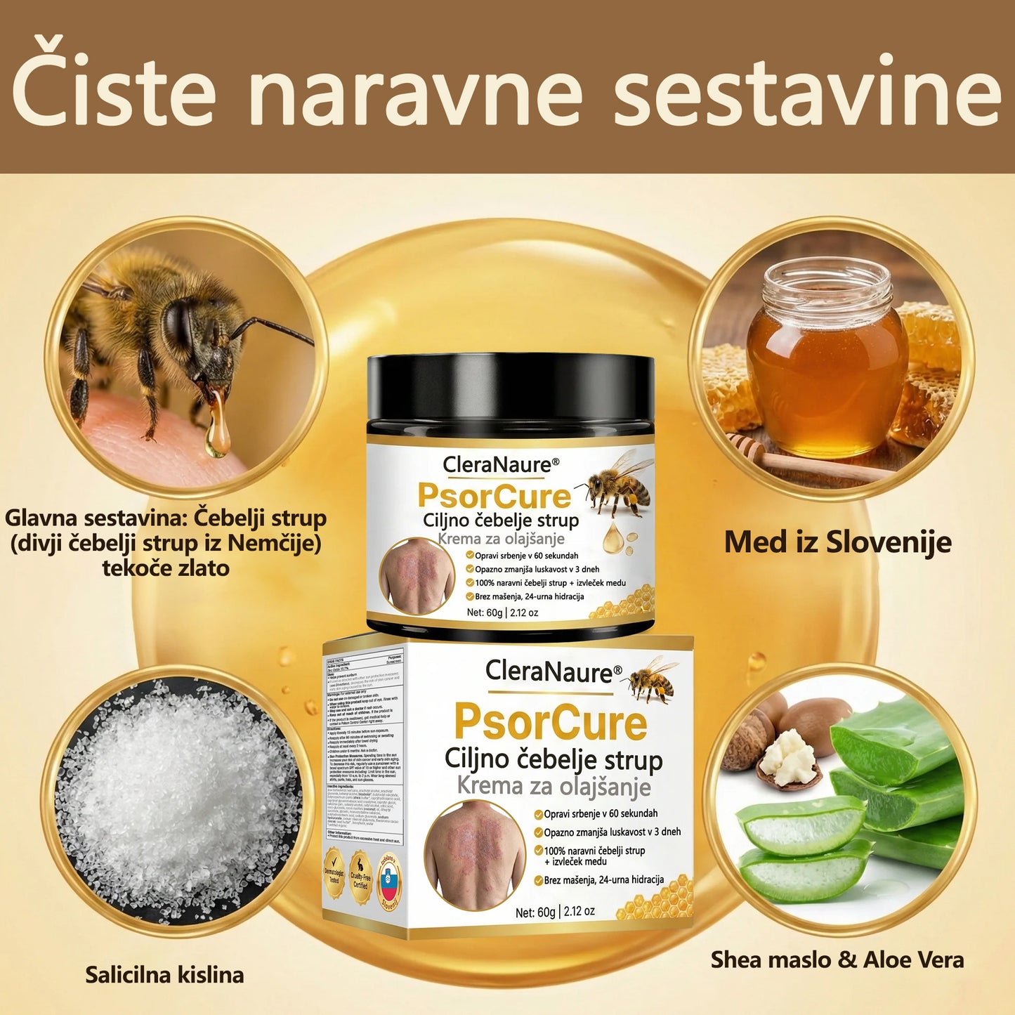 CleraNature® PsorCure Ciljno lajšanje z voskom čebel