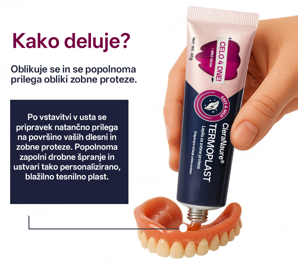CleraNature® Termoplastično lepilo za zobne proteze